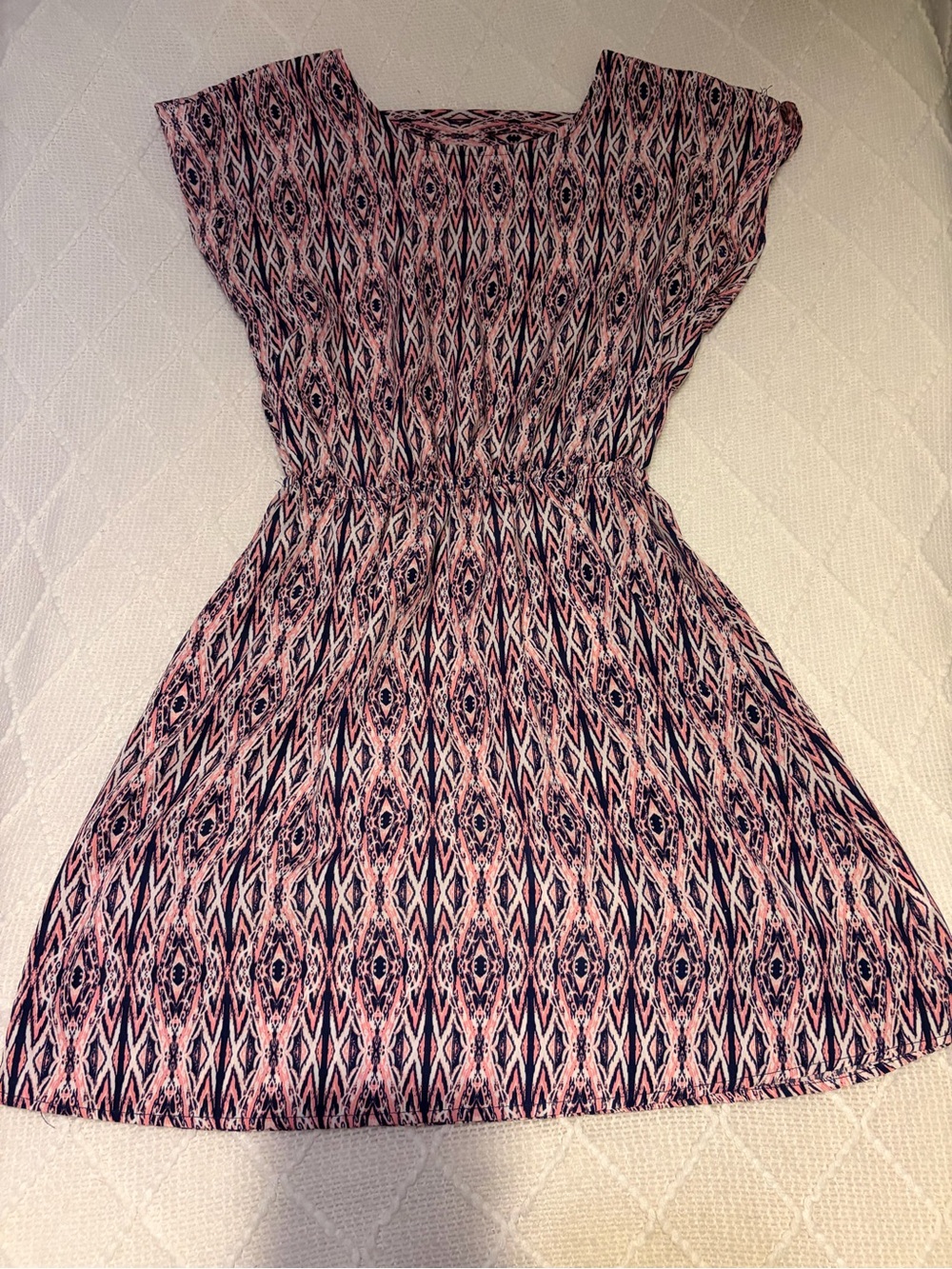 Pink Republic Pink & Navy Geometric Mini Dress
